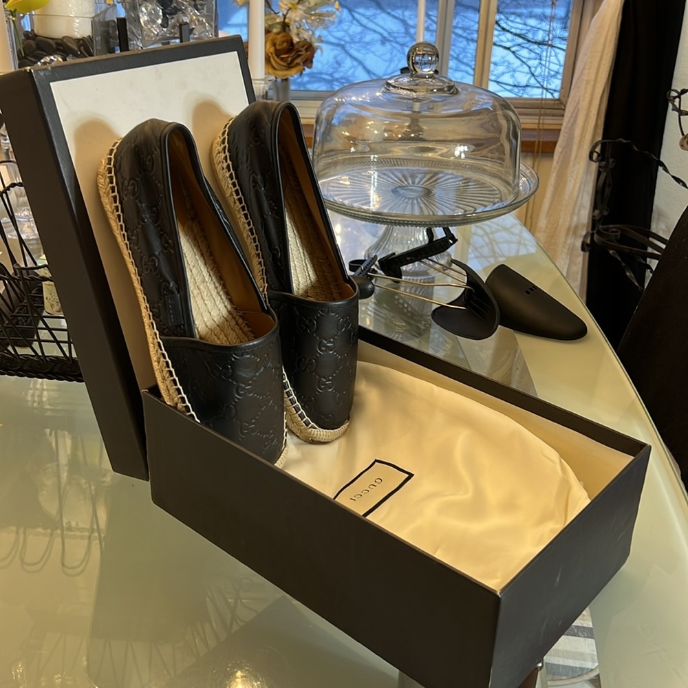 Authentic Gucci Black Guccissima Leather espadrille 39.5 US  9 - Picture 12 of 12